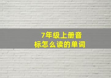 7年级上册音标怎么读的单词