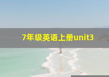 7年级英语上册unit3