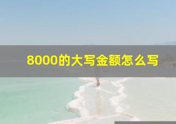 8000的大写金额怎么写