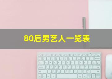 80后男艺人一览表