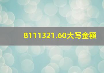 8111321.60大写金额