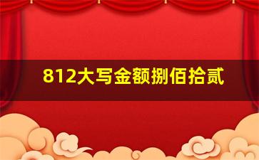 812大写金额捌佰拾贰