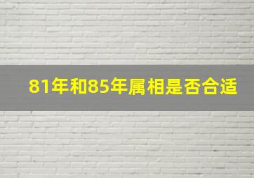 81年和85年属相是否合适