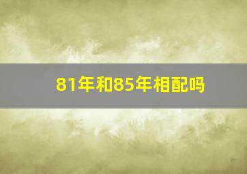 81年和85年相配吗