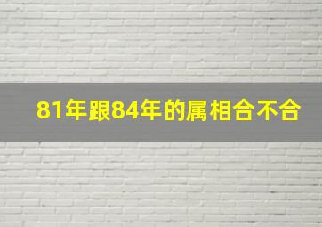 81年跟84年的属相合不合