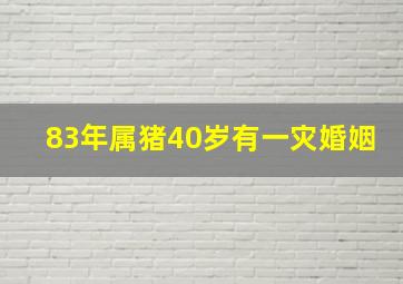 83年属猪40岁有一灾婚姻