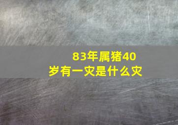 83年属猪40岁有一灾是什么灾