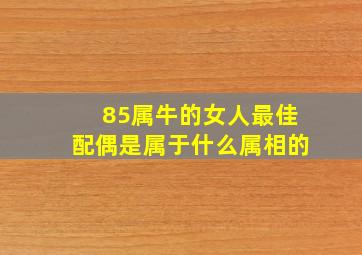 85属牛的女人最佳配偶是属于什么属相的