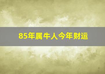 85年属牛人今年财运