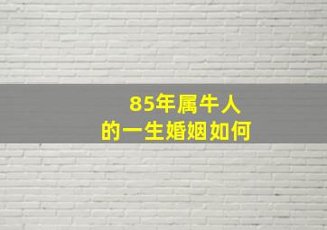 85年属牛人的一生婚姻如何