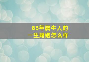 85年属牛人的一生婚姻怎么样