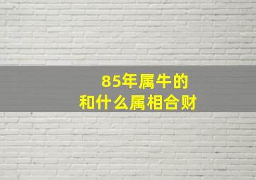 85年属牛的和什么属相合财