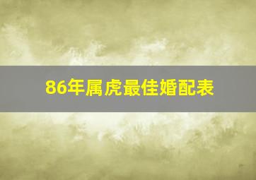 86年属虎最佳婚配表