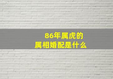 86年属虎的属相婚配是什么