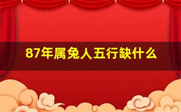 87年属兔人五行缺什么