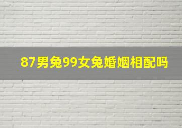 87男兔99女兔婚姻相配吗