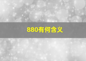 880有何含义