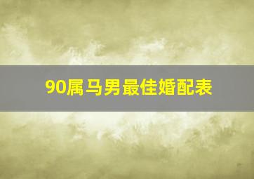 90属马男最佳婚配表