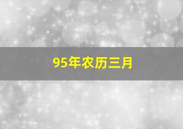 95年农历三月