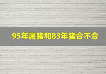 95年属猪和83年猪合不合