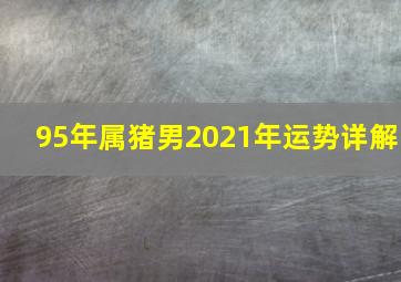 95年属猪男2021年运势详解