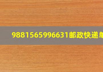 9881565996631邮政快递单号