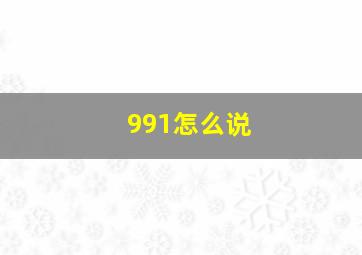 991怎么说