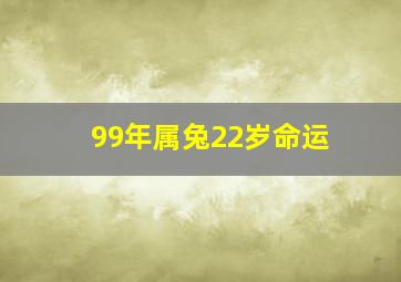 99年属兔22岁命运