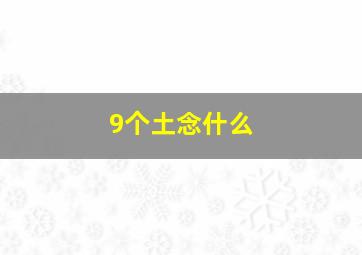 9个土念什么