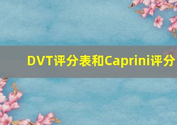 DVT评分表和Caprini评分