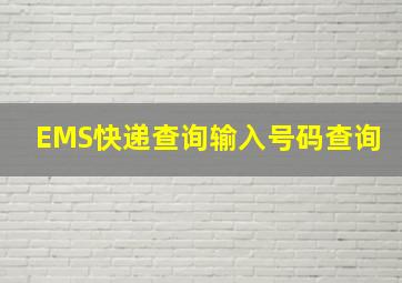 EMS快递查询输入号码查询