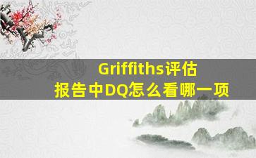 Griffiths评估报告中DQ怎么看哪一项