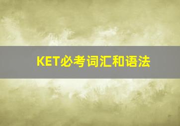 KET必考词汇和语法