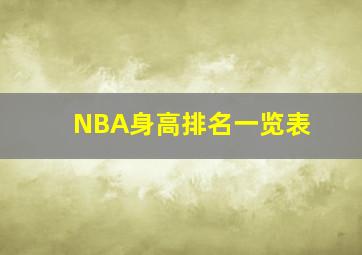 NBA身高排名一览表