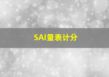 SAI量表计分