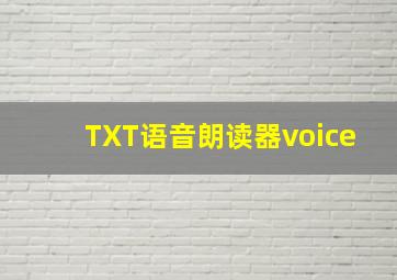 TXT语音朗读器voice