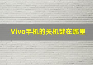 Vivo手机的关机键在哪里