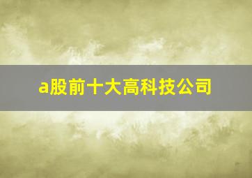 a股前十大高科技公司