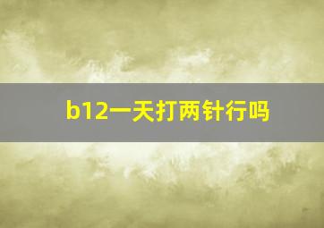 b12一天打两针行吗