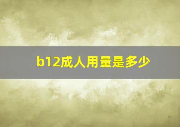 b12成人用量是多少