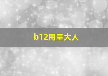 b12用量大人