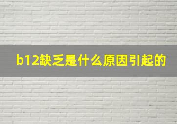 b12缺乏是什么原因引起的