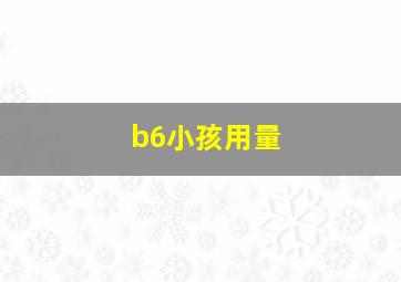 b6小孩用量