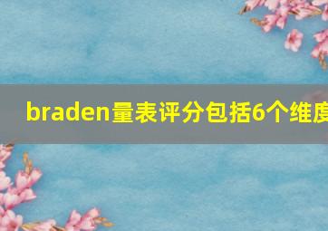 braden量表评分包括6个维度