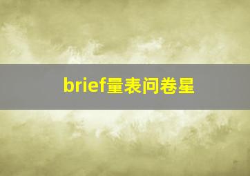 brief量表问卷星