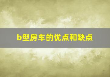 b型房车的优点和缺点