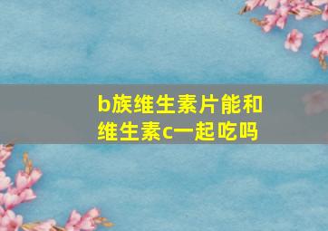 b族维生素片能和维生素c一起吃吗