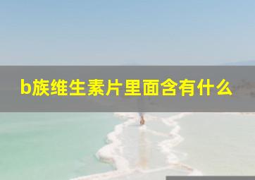 b族维生素片里面含有什么