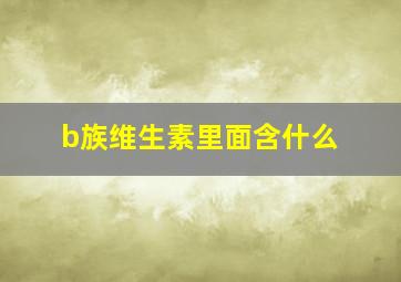 b族维生素里面含什么