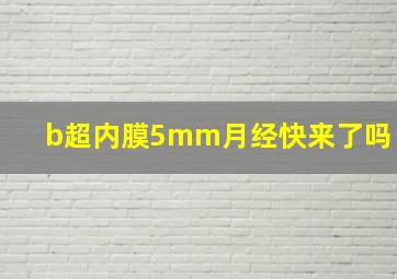 b超内膜5mm月经快来了吗